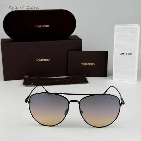 NEW Tom Ford FT0784/S Milla 01C Black Titanium Gradient Mirror Pilot Sunglasses - Picture 3 of 12